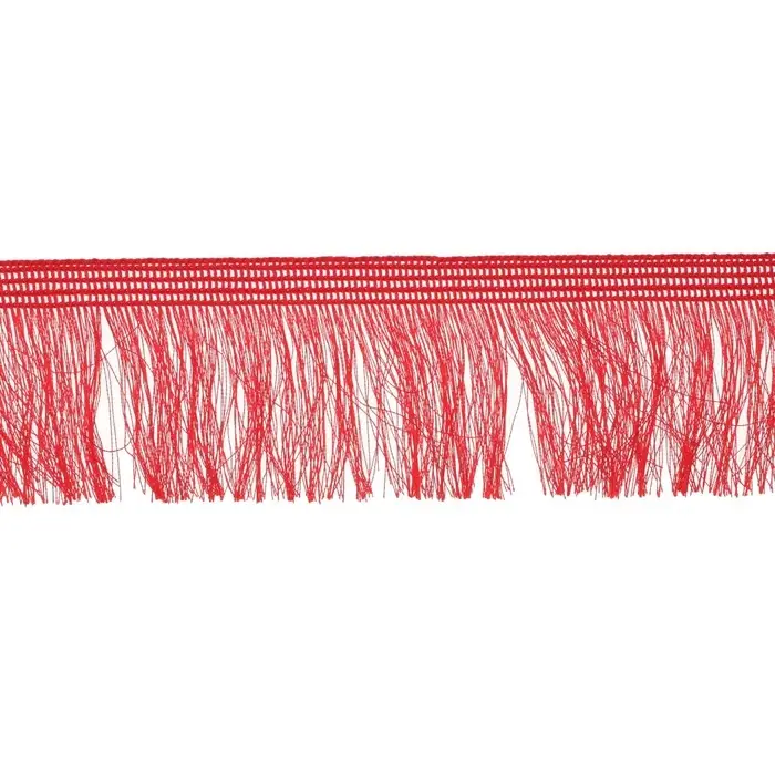 Тесьма Бахрома красная 6 см