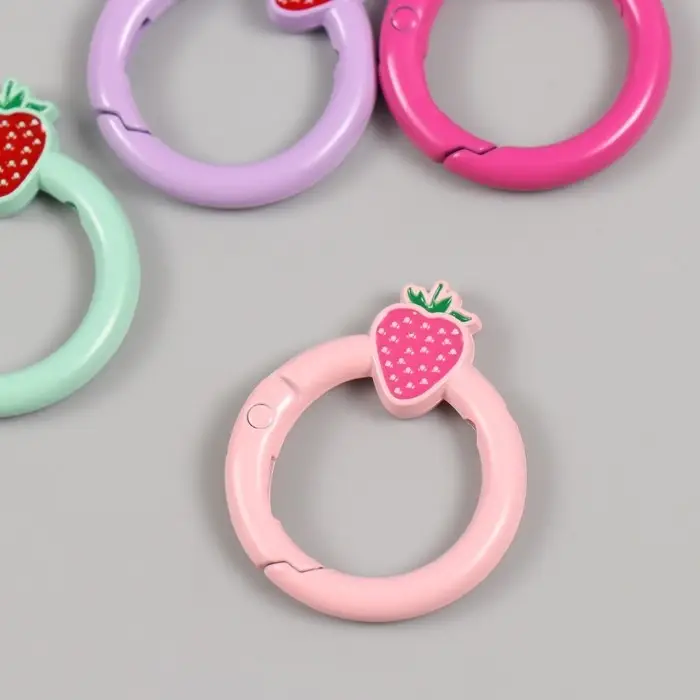 Карабин металл &laquo;Круг. Ягодка&raquo;, 3.2&times;2.6 см, МИКС