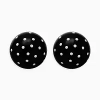 Серьги "Бусина" d=2см, в крапинку, цвет чёрный