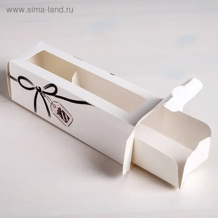 Коробка для макарун, кондитерская упаковка, &laquo;Тебе&raquo; 18 х 5.5 х 5.5 см