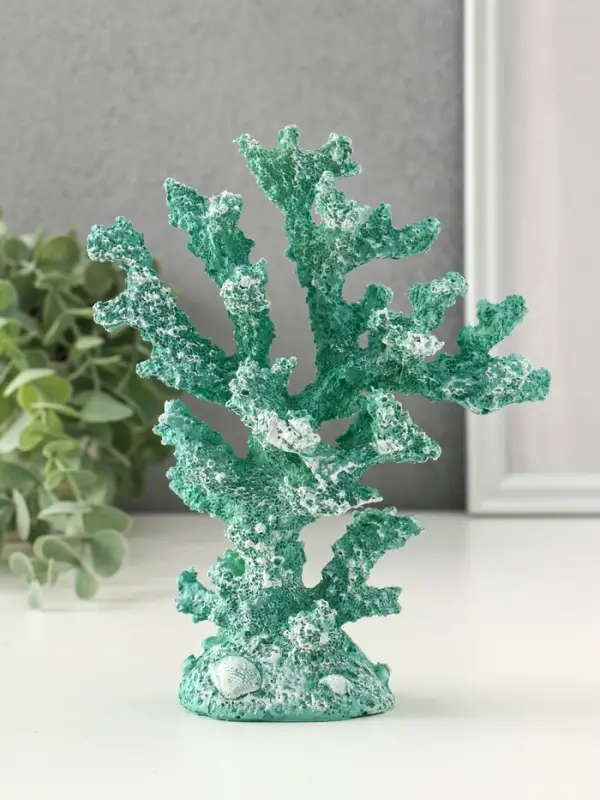 Сувенир полистоун "Коралл голубой" 14,5х5,5х17,5 см