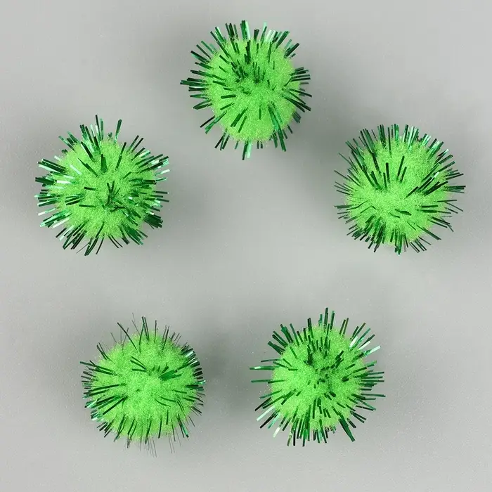 Детали для декора &laquo;Бомбошки с блеском&raquo;, набор 50 шт., размер 1 шт. &mdash; 1,5 см, цвет зелёно-золотой