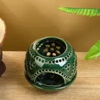 Аромалампа "Магнолия" керамика, цв. зелёный, 10х10х9 см