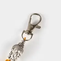 Брелок-кисточка "Будда" 17 см, цв. золотистый, серебристый