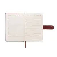 Ежедневник недатированный формат А5, с хлястиком, 112л, линия, пвх, Классика Коричневый