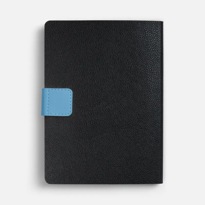 Ежедневник Boom, недатированный, черный с голубым
