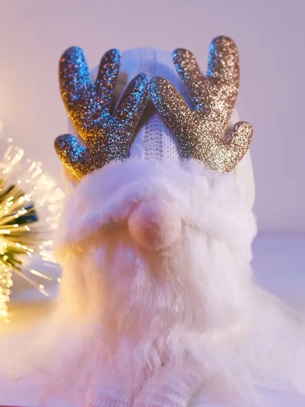 Фигура текстиль &laquo;Гном белая шапочка&raquo; 33 см, 1 LED, от батареек AG13&times;3, свечение тёплое белое