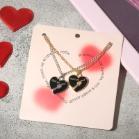 Кулоны &laquo;Неразлучники&raquo; trust me, цвет чёрный в серебристо-золотом, 47 см