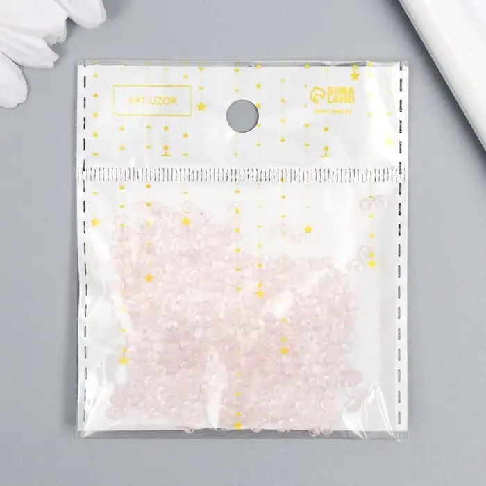 Бисер стекло 8/0 "Полупрозрачный. Розовый зефир" 10 гр