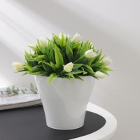 Кашпо для цветов со вставкой &laquo;Афина&raquo;, 1 л, цвет белый