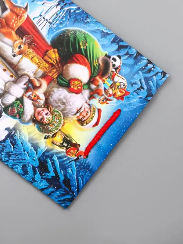 Пакет подарочный новогодний ламинированный, &laquo;Дед Мороз с подарками&raquo; , 18&times;10&times;22.3 см