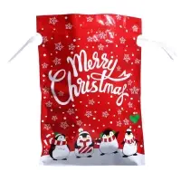 Пакет подарочный с завязками, &laquo;Пингвины&raquo;, 24&times;32 см