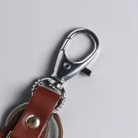 Брелок под нанесение кожзам, металл "Жетон" размер окна d=2,7 см, коричневый 11х4,5х0,7 см   1090438