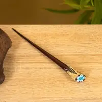 Заколка для волос "Спираль" дерево Албезия, 17 см, цв. коричневый