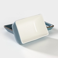 Маслёнка фарфоровая Magistro &laquo;Церера&raquo;, 18&times;12 см, цвет голубой