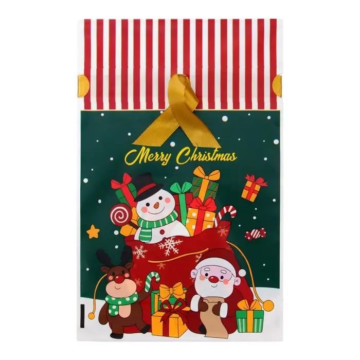 Пакет полиэтиленовый подарочный, с завязками "Подарки" МИКС, 15х23 см