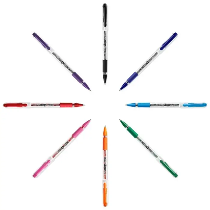 Ручка гелевая, синяя, тонкое письмо 0,5 мм, BIC Gelocity Stiс, удобный держатель для письма