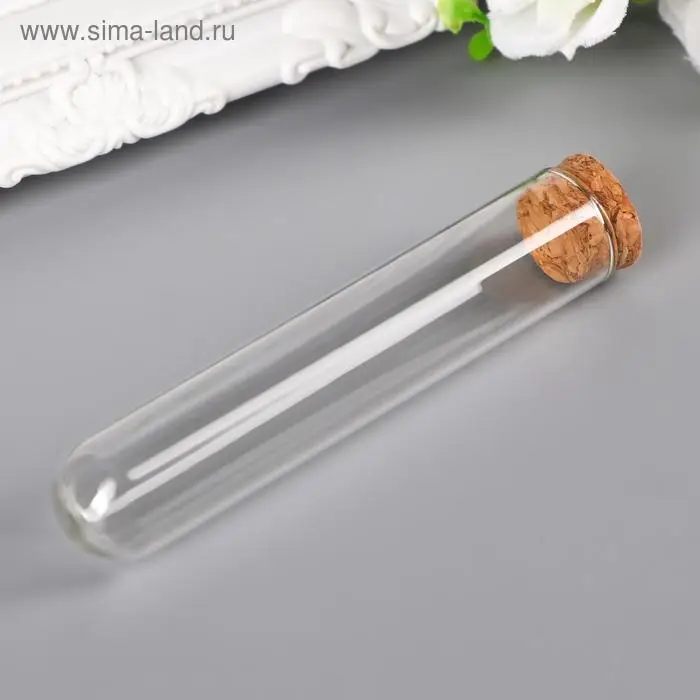 Декор для творчества стекло "Пробирка с пробкой" 35 мл 12х2х2 см