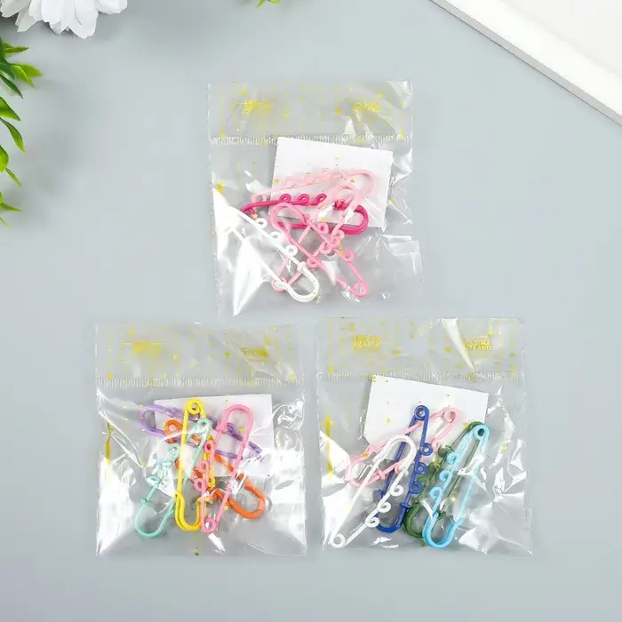 Декор для творчества металл "Булавка с петельками" МИКС 0,5х1,2х5 см