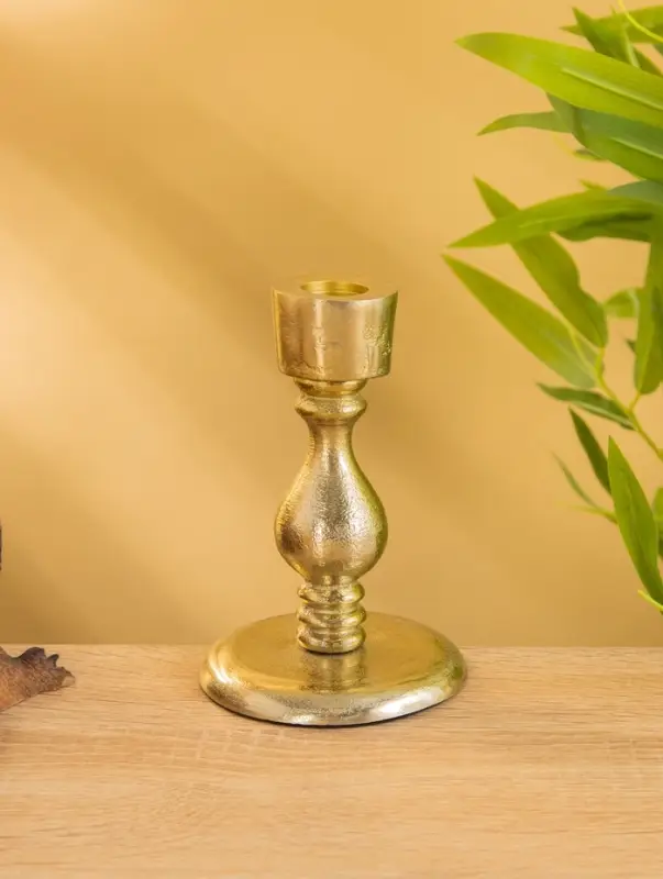 Подсвечник "Ферзь" алюминий 13 см, цв. золото