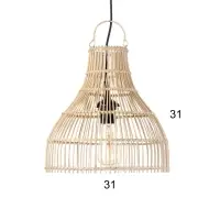 Светильник потолочный из ротанга &laquo;Сатрия&raquo;, 1&times;120 Вт, Е27, 30&times;30&times;30 см