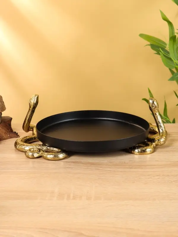 Поднос с бортиками &laquo;Золотая змейка&raquo;, 33&times;24&times;10 см, алюминий, сталь