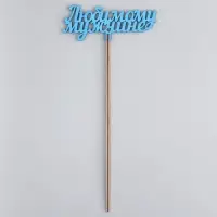 Топпер деревянный &laquo;Любимому мужчине&raquo;, синий 13&times;6 см