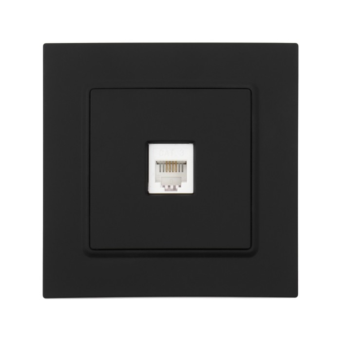 Розетка телефонная одноместная TOT Elegant, скрытая, черная