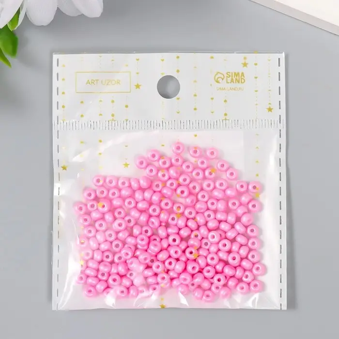 Бисер стекло 6/0 "Тёплый розовый" 15 гр