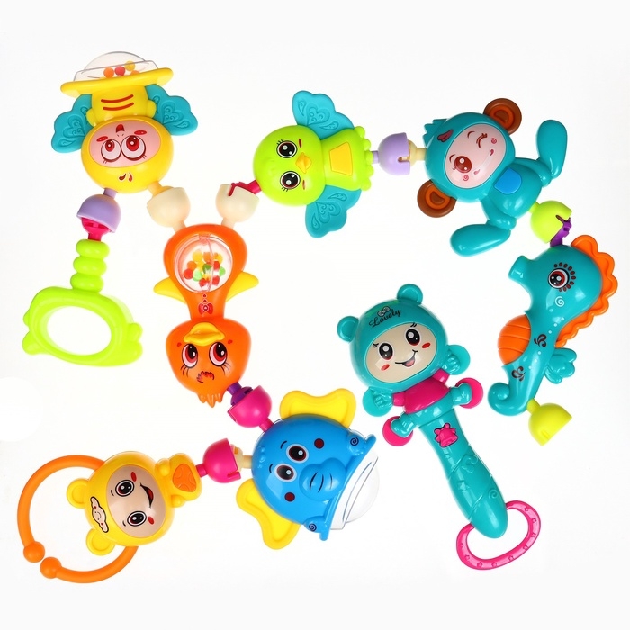 Набор погремушек Крошка Я &laquo;Собери меня&raquo;, 9 шт, яркие цвета