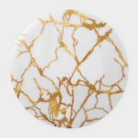 Салфетка сервировочная на стол &laquo;Мрамор&raquo;, d=38 см, цвет белый