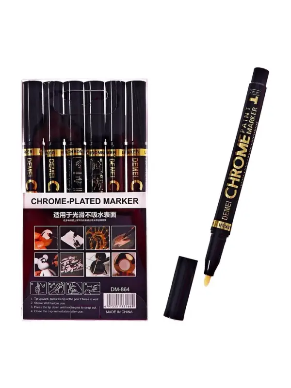 Маркер-краска (хром) наконечник пулевидный 4 мм, золото