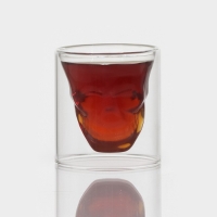 Стопка - шот стеклянный с двойными стенками Magistro &laquo;Череп&raquo;, 100 мл, 8&times;8,5 см