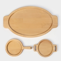 Подарочный набор деревянной посуды Adelica &laquo;Кухни мира&raquo;, доски для подачи 3 шт: 43&times;25 см, 21&times;14 см, 18&times;14 см, берёза