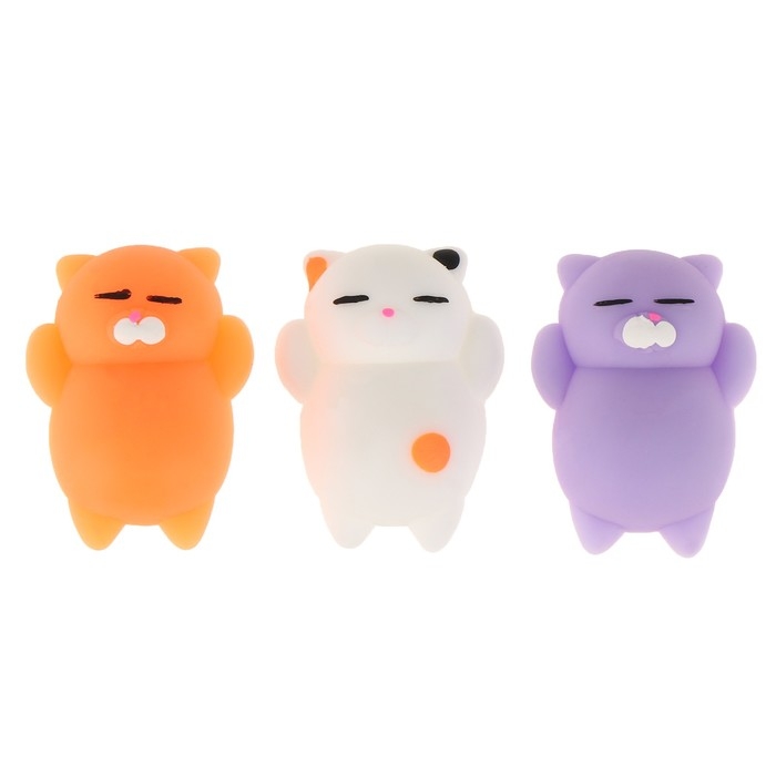 Мялка антистресс &laquo;Киска&raquo;, набор 3 шт, цвета МИКС