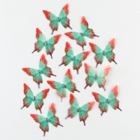 Декор для творчества &laquo;Бабочка пеструшка&raquo;, двухслойный, набор 12 шт., размер 1 шт. &mdash; 5 &times; 5 см