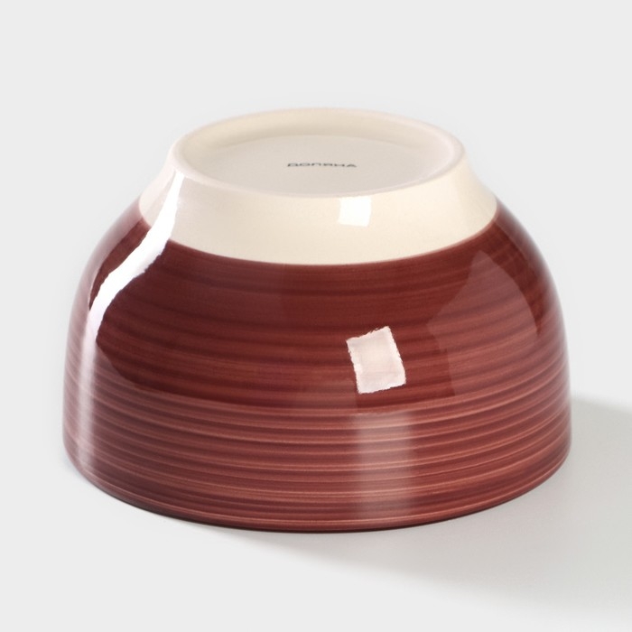 Салатник керамический Доляна &laquo;Морской мир&raquo;, 800 мл, d=14 см, цвет бордовый