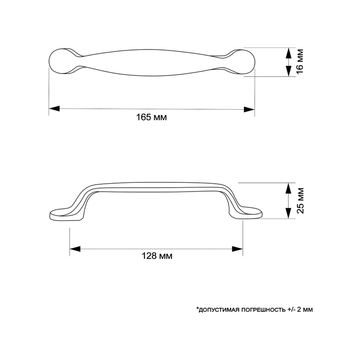 Ручка-скоба CAPPIO RSC004, м/о 128 мм, цвет черный