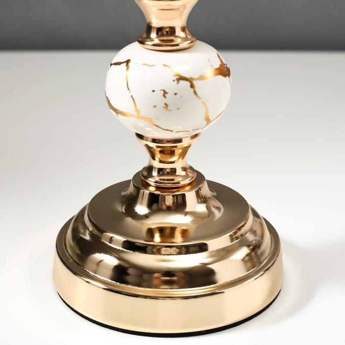 Подсвечник металл на 1 свечу "Мраморные шары с золотом" 41,5х11,5х11,5 см