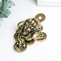 Нэцкэ бронза "Жаба на монетах" 4 х 7 х 5,5 см