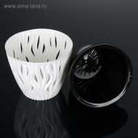 Кашпо для цветов со вставкой &laquo;Вдохновение&raquo;, 3 л, цвет бело-чёрный