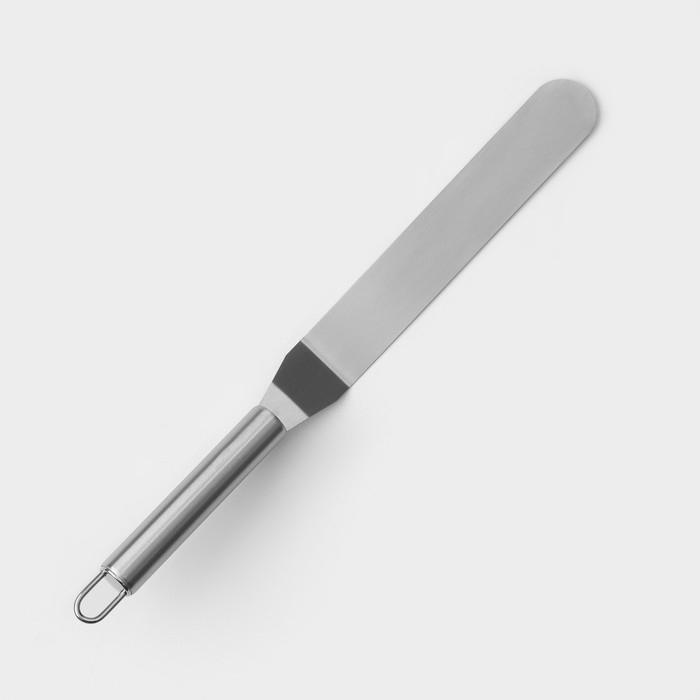 Кондитерская лопатка - палетка изогнутая Доляна, 31,5&times;3 см, рабочая часть 19,2 см, цвет серебристый