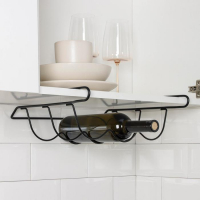 Держатель для бутылок Доляна, подвесной, металл, 32,5&times;31,5&times;13 см, цвет чёрный