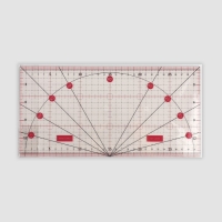 Линейка для квилтинга и пэчворка, с транспортиром, 30 &times; 15 см, цвет прозрачный/розовый