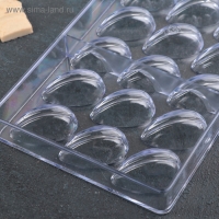 Форма для конфет и шоколада KONFINETTA &laquo;Семечки&raquo;, 33&times;16,2 см, 21 ячейка, цвет прозрачный