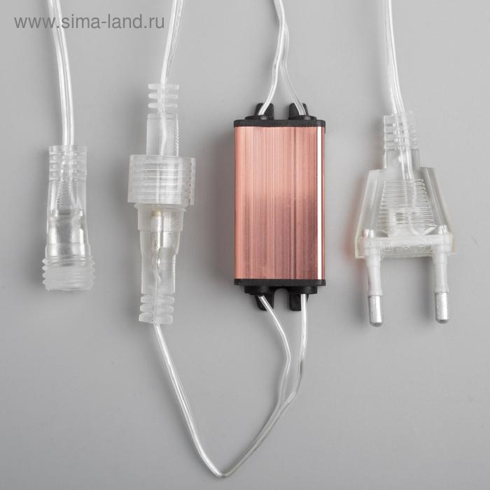 Гирлянда &laquo;Сосульки рифленые&raquo; 2.5 &times; 0.3 м, IP65, прозрачная нить, 192 LED, свечение белое с эффектом стекания, 12 В