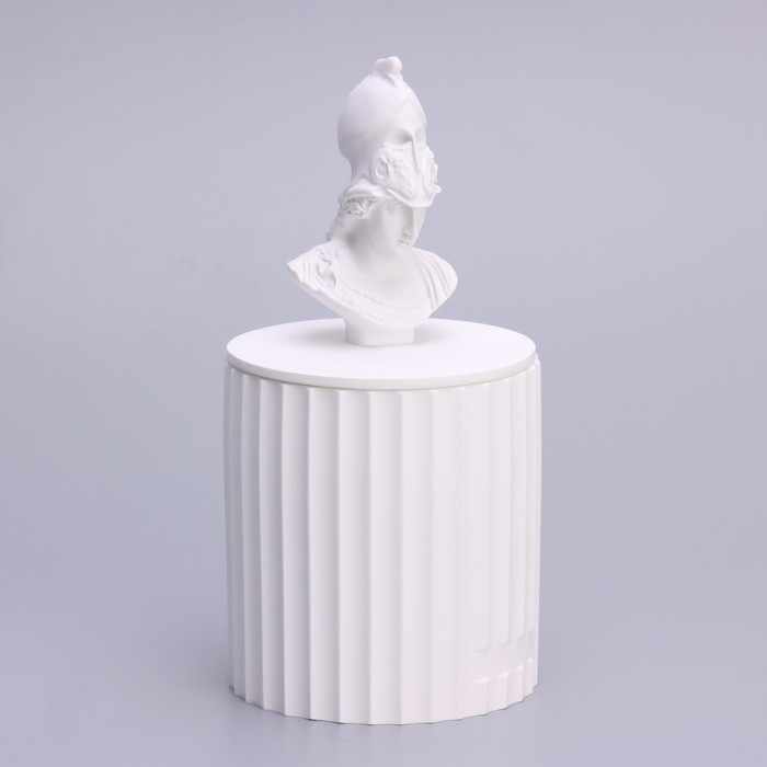 Свеча в бетоне ароматическая "Бог Арес", апельсин и зелёный чай, 13х7 см, соевый воск,160 г