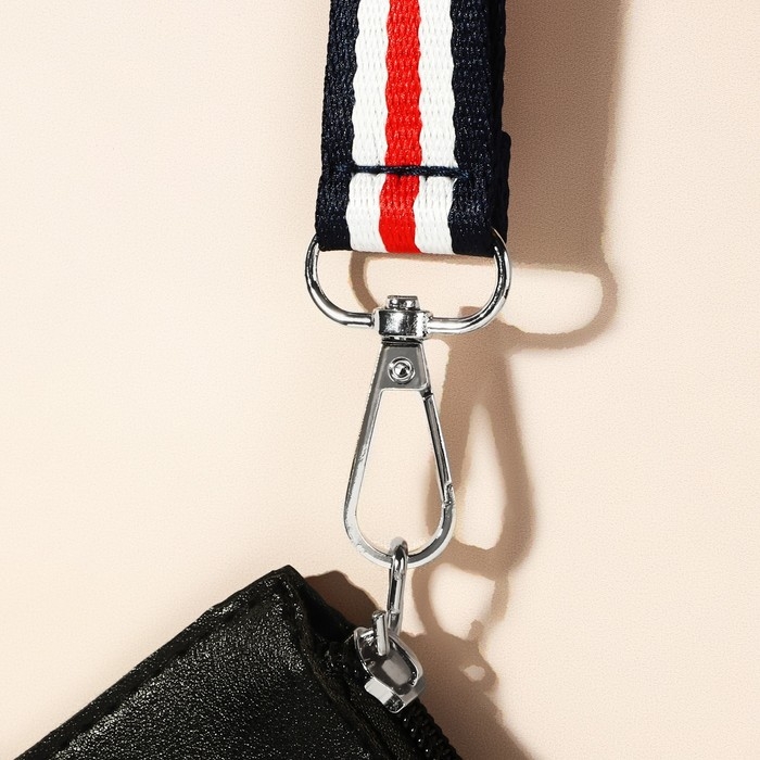 Ручка-петля для сумки, стропа, 20 &times; 2,5 см, цвет синий/белый/красный