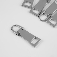 Пуллер для молнии, металлический, 3,7 &times; 1,25 см, 5 шт, цвет серебряный