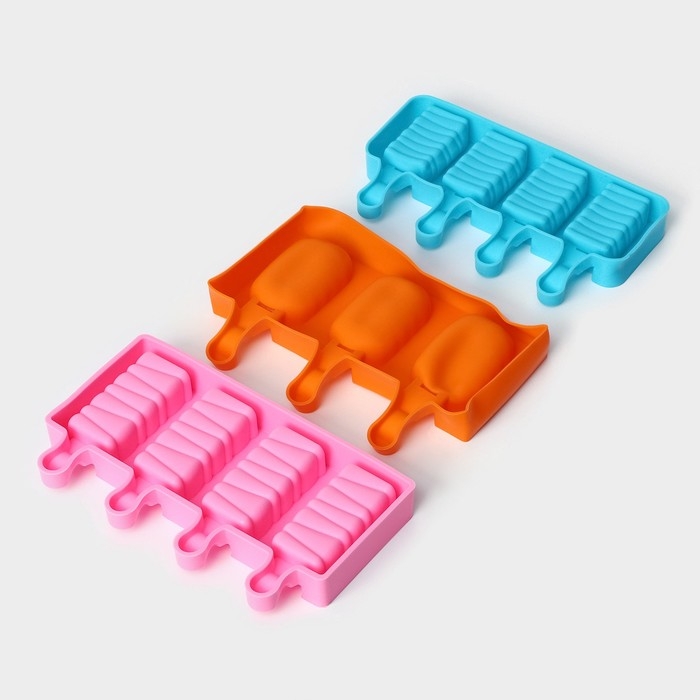 Набор форм для мороженого Доляна &laquo;Венеция&raquo;, 3 шт, силикон, 19&times;11 см